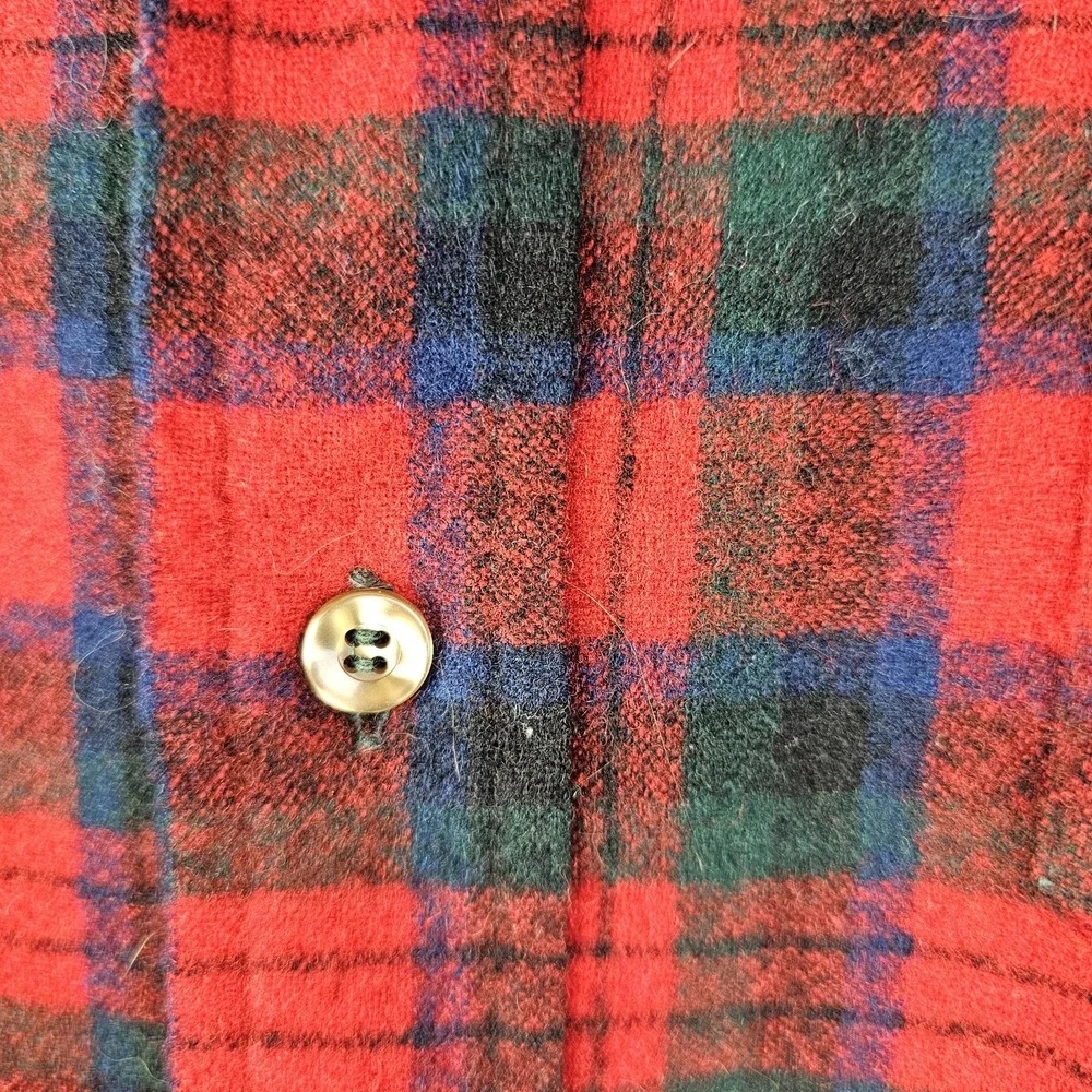 Pendleton Red Plaid Macduff Tartan‎ WOOL Flannel Shirt XL Mens Button Front LS